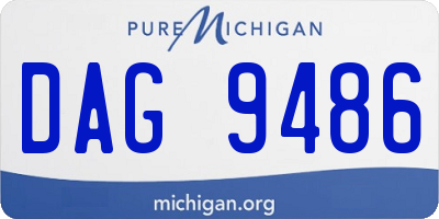 MI license plate DAG9486