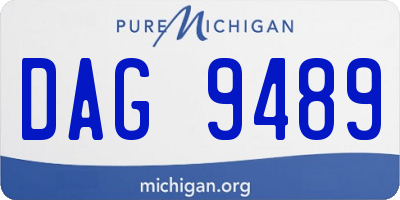 MI license plate DAG9489