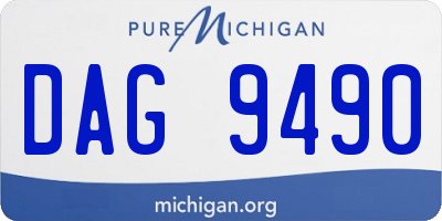 MI license plate DAG9490