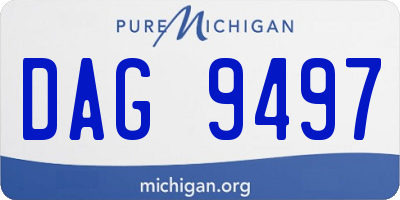 MI license plate DAG9497