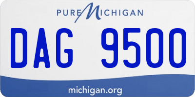 MI license plate DAG9500