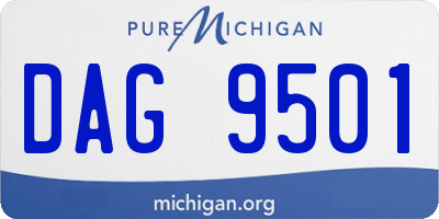 MI license plate DAG9501