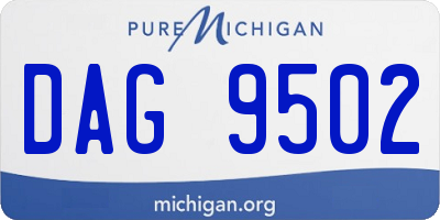 MI license plate DAG9502