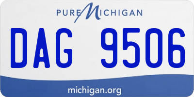 MI license plate DAG9506