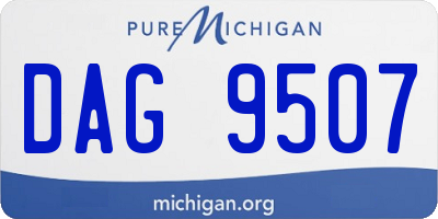 MI license plate DAG9507