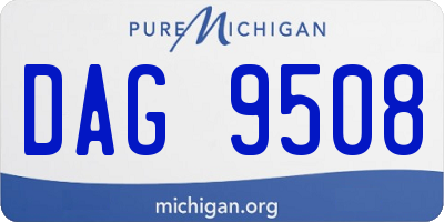 MI license plate DAG9508