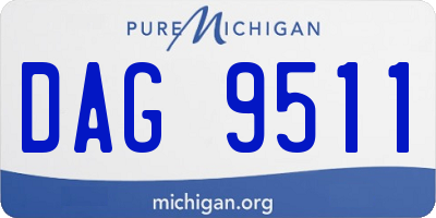 MI license plate DAG9511