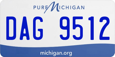 MI license plate DAG9512