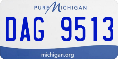 MI license plate DAG9513