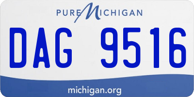 MI license plate DAG9516