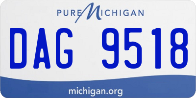 MI license plate DAG9518