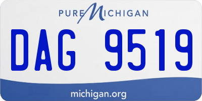 MI license plate DAG9519