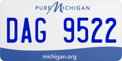 MI license plate DAG9522