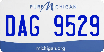 MI license plate DAG9529
