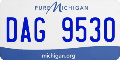 MI license plate DAG9530
