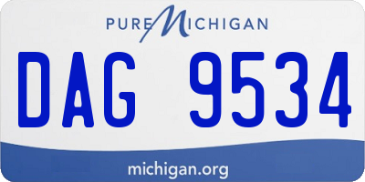 MI license plate DAG9534