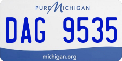 MI license plate DAG9535