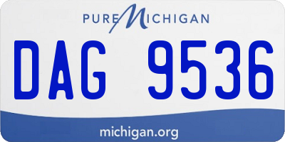 MI license plate DAG9536