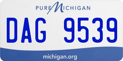 MI license plate DAG9539