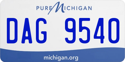 MI license plate DAG9540