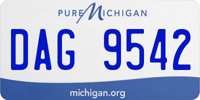 MI license plate DAG9542