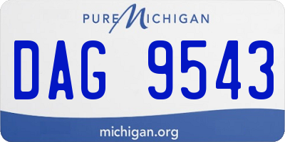 MI license plate DAG9543