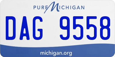 MI license plate DAG9558