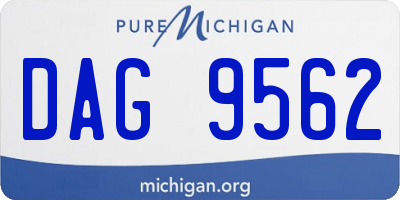 MI license plate DAG9562