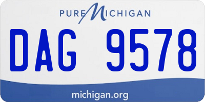 MI license plate DAG9578