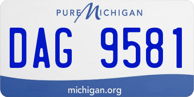 MI license plate DAG9581
