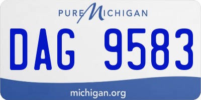 MI license plate DAG9583