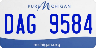 MI license plate DAG9584