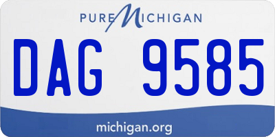 MI license plate DAG9585
