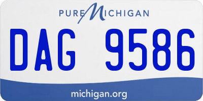 MI license plate DAG9586