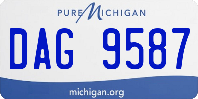 MI license plate DAG9587