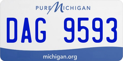 MI license plate DAG9593