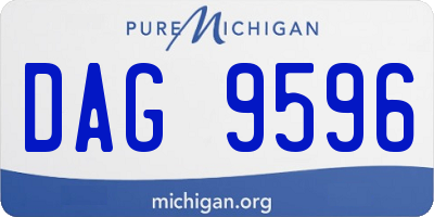 MI license plate DAG9596