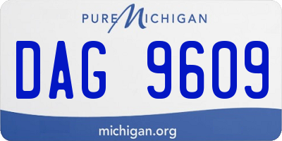 MI license plate DAG9609