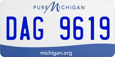 MI license plate DAG9619