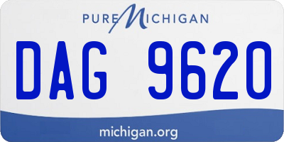 MI license plate DAG9620
