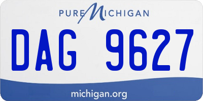 MI license plate DAG9627