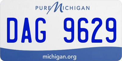 MI license plate DAG9629