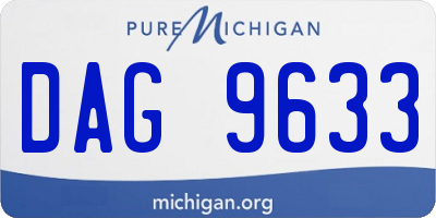 MI license plate DAG9633