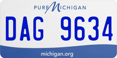 MI license plate DAG9634
