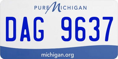 MI license plate DAG9637