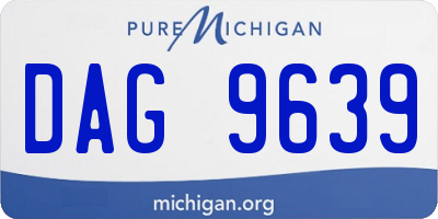 MI license plate DAG9639