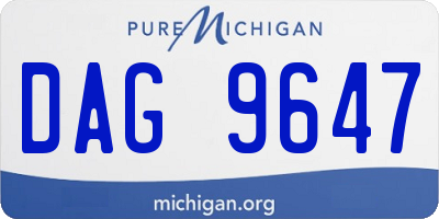 MI license plate DAG9647