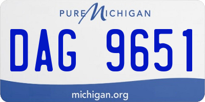 MI license plate DAG9651