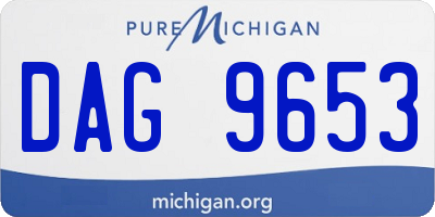 MI license plate DAG9653