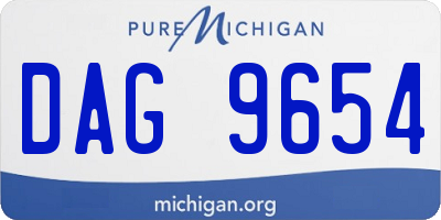 MI license plate DAG9654
